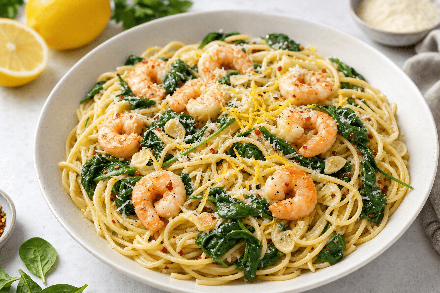 15-Minute Garlic Shrimp Pasta